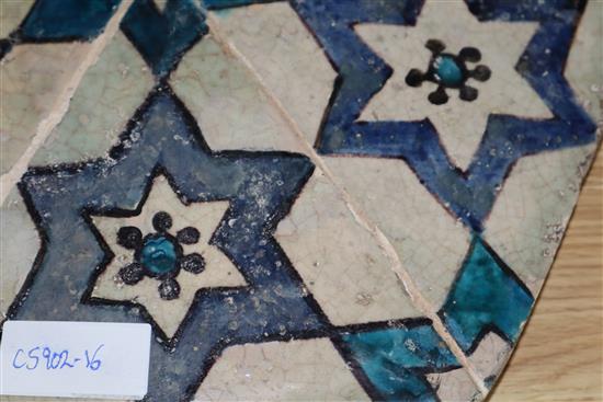 An Islamic hexagonal tile, 43cm sq.